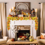 Lvydec 2 Pack Fall Maple Garland Clearance - 5.9ft/Strand Artificial Fall Garlands Assorted Color Leaves Autumn Decor for Home Wedding Halloween Thanksgiving Party