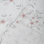 Pink Floral Pinch Pleated Linen Curtains - 2 Panels of Privacy Light-Filtering Printed Curtains Suitable for Dining Rooms and Farmhouses.40 Inches Wide by 100 Inches Long