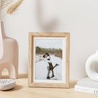 5x7 Picture Frame Set of 4 Natural Solid Oak Photo Frames with 4x6 Removable Mat Wall Hanging Large Handcrafted Frame with HD Plexiglass Wall and Tabletop Display Large Poster Frame