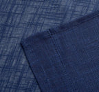 MIUCO Semi Sheer Curtains Poly Linen Textured Solid Grommet Curtains 95 Inches Long for Living Room 2 Panels (2 x 37 Wide x 95" Long) Navy Blue