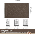 BEQHAUSE Dirt Trapper Door Mat 20" x 32", Doormat Non-Slip Entryway Rugs Washable, Dog Door Mat Stain Resistant and Absorbent Welcome Floor Mat for Front Back Door, Muddy Wet Shoes & Paws, Light Brown