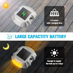 VOLISUN Solar Deck Lights, 16-Pack Led IP67 Waterproof Outdoor Warning Step Lights for Driveway, Sidewalk, Garden Pathway, Yard (Warm White)