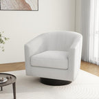 Swivel Barrel Accent Chair, Modern Round Corduroy Fabric Arm Chair for Living Room, Bedroom, Comfy Club Reading Chairs for Adults (Corduroy Beige, Set of 2)