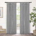 Macochico 100% Blackout Pinch Pleated Linen Curtains Thermal Window Treatments Sound Reducing Curtains for Bedroom Living Room Light Grey Farmhouse Burlap Drapes with Tieback 52”Wx63”L 1 Panel