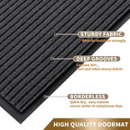 Yimobra Outdoor Door Mat - Waterproof Non Slip Entrance Mat 47x24 Grey