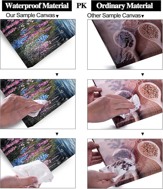 LASMOND Beautiful Colorful Grassland by Riverbank Landscape Wall Art Decor Artwork for Bedroom (24x48 Inches)