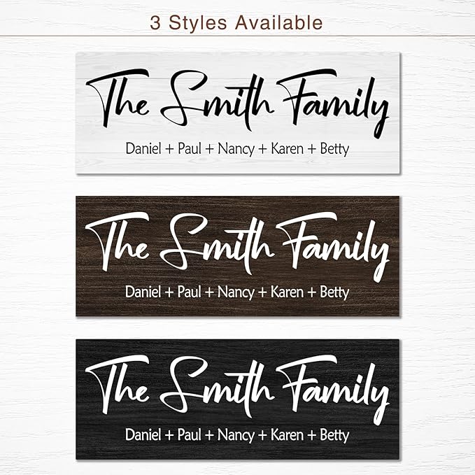 Personalized Family Name Wood Sign - Custom Last Name Plaque, New Family Established Sign, Wedding & Housewarming Gift, Rustic Home Wall Decor Plaque 16"x6"