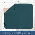 S&T INC. Dish Drying Mat, 16” x 18”, Absorbent Microfiber Kitchen Counter Mat, Dish Drying Pad for Dishes, Utensils, Pots and Pans, Large, Tapestry Blue