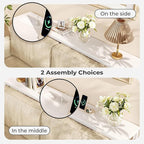 SUPERJARE 70 Inch Console Table with Outlets and USB-C Port, Extra Long Behind Couch Sofa Table with X-Shaped Design, Narrow for Entryway, Living Room, Metal Frame, Wooden Top, White