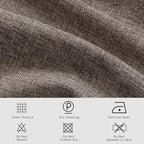 Macochico 100% Blackout Light Coffee Linen Curtains 84 Inches Long Pinch Pleated Burlap Curtains for Bedroom Living Room Farmhouse Nursery Thermal Window Panels with Tieback 72”Wx84”L 1 Panel