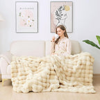 Tie-dye Camel Twin Fuzzy Ultra Soft Bed Comfy Blanket 60x80 Cozy Faux Fur Throw Blanket for Living Room Thick Fluffy Furry Blanket Home Gifts 860 GSM