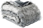 BATTILO HOME Wolf Faux Fur Blanket, Extra Large Fox Fur Throw Blankets for Couch, Bed, Super Soft, Fluffy, Eelegant, Grey with Black Tips Blanket Reversible to Plush Velvet, (Grey, 60"x80")