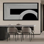 Large Abstract Wall Art Black And White Wall Art Geometric Line Wall Print Painting Artwork Canvas Art Wall Decor Simple Picture Artwork For Living Room Bedroom Office Home Wall Decor 29"X 58"