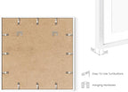 HAUS AND HUES 20x20 White Metal Picture Frame Matted to 16x16 - Features Premium Aluminum & Hanging Hardware, Shatterproof Plexiglass - Ideal for Home, Room, Office (20x20 in, White, Set of 1)