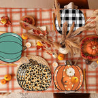 HAKOTI 40Pcs Fall Pumpkin Paper Plates - Thanksgiving Harvest Party Tableware Decoration Orange Pumpkin Shape Plates for Autumn, Halloween Holiday