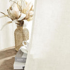 Joydeco Linen Curtains 2 Panel Set,Light Filtering, Ivory on Linen Curtains 84 Inch Curtains for Living Room, Cream Drapes 84 Inches Long Rod Pocket Back Tab Curtains (84" L x 37" W)