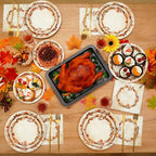 Homlouue 200 Pcs Fall Paper Plates and Napkins, Watercolor Disposable Dinnerware Set, Autumn Leaves Thanksgiving Party Supplies, Serve 50 Guests