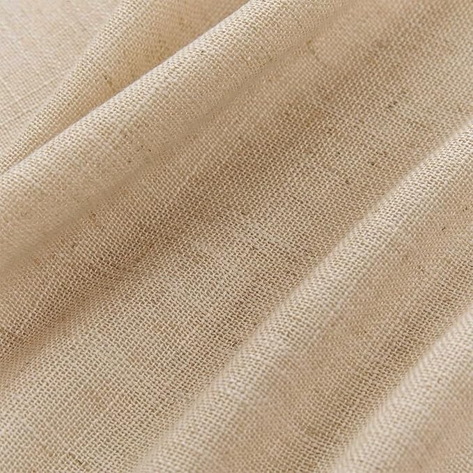 Joydeco Linen Curtains 72 Inch Length 2 Panel Sets,Light Filtering Curtains for Bedroom 52 Inch Wide Living Room Drapes with Back Tabs & Rod Pockets (W52 x L72 Inch, Ecru)