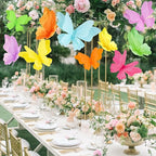 SUNBEAUTY 6Pcs Hanging Butterflies, Large Butterfly Decorations, 3D Paper Decoration, Pink Green Blue Orange for Baby Shower Decor Girls, Women, Paper Flowers for Wall