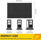 JSEI Dirt Trapper Door Mat 20"x32" Non-Slip Washable Entrance Mat, Dog Doormats, Absorbent & Fade-Resistant Floor Mats, Low Profile Welcome Mats for Entryway, Front Door, and Inside Entrance, Black