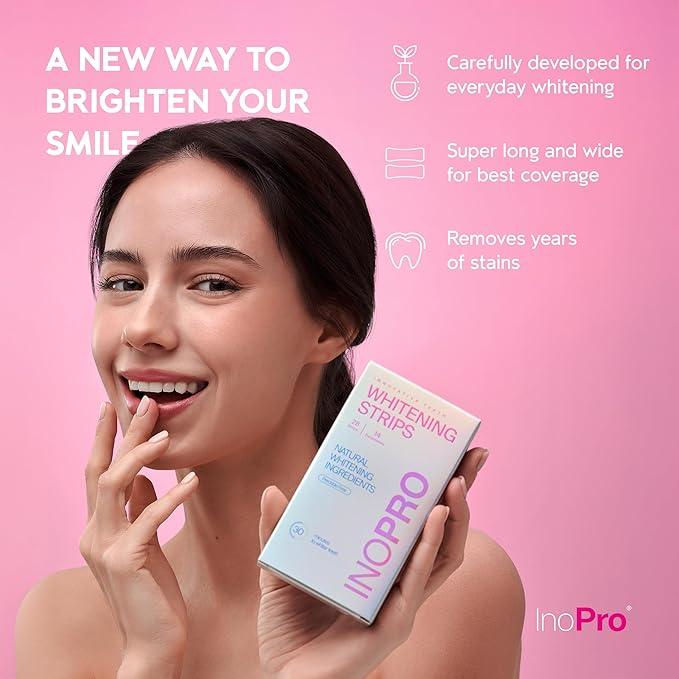 Teeth Whitening Strips 14 Treatments Kit - Teeth Whitener, Peroxide Free, Enamel Safe Green White Strips, Deep Stains Removal - Instant Teeth Whitening Without The Harm (28 Strips)
