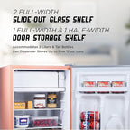 IBCR25BLS Compact, Energy Star Certified Small, Single Door Mini Fridge with Freezer Refrigerator, Large (2.5 cu ft), Blush Red