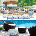 1 Pack Outdoor Inflatable Ottoman Waterproof Inflatable Pouf Foot Rest with Handle D21 x H9 Portable Outdoor Foot Rest for Patio Garden Camping or Home