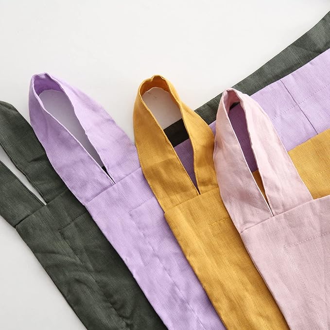 Amazhiyu 100% Linen Door Hanging Laundry Hamper Bag, 19x27 Inches (Black)