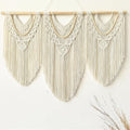 large macrame wall hanging - Boho Tapestry Macrame Wall Decor Art- Chic Bohemian Handmade Woven Tapestry Home Decoration for Bedroom Living Room Apartment Wedding Party - 43"x32" (Beige-Wood Bead)