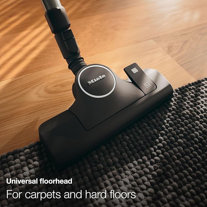 Miele Boost CX1 Parquet - Bagless Canister Vacuum Cleaner, Lightweight, Compact and Corded with Vortex Technology and HEPA AirClean Filter, in White/Rose