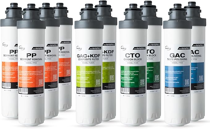 iSpring F10DS 2-Year Replacement Supply Filter Cartridge Pack Set for DS4B & DS4S - Sediment, Composite, Carbon Block and Post Carbon Filters