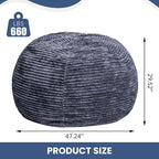 Large Bean Bag Chair, 5FT Giant Beanbag Chairs with Memory Foam Filled, Bean Bag Chairs for Adults, Ultra Soft Lazy Sofa for Living Room Bedroom (Gery)