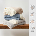 Snuggle Sac Buttery Grey Throw Blanket for Couch, Reversible Super Soft Warm Blankets Cozy Knit Fuzzy Plush Lightweight Throws for Sofa, Bed, Heather Grey, 50"x 60"
