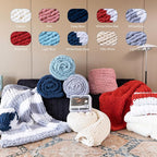Chunky Knit Blanket - Luxury Soft Cozy 60 * 80 Throw Blanket,100% Woven Blanket Rope Knot Throw Blanket for Couch, Sofa, Home Decor, Gift - Machine Washable（Grey）