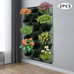 Self Watering Wall Planter | 36 Pots Vertical Garden Planter for Indoor Plants | Wall-Mounted Stackable wall planter | Hanging Plant Flower Pot Holder | 10.56 Fl Oz Each Individual Pot | Army Green