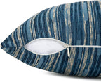 Yeiotsy Pack of 2, Modern Striped Throw Pillow Covers Bohemia Cushion Covers Home Decoration (Navy Blue, 18 X 18 Inches)