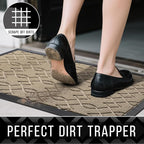 Yimobra Front Door Mat Outdoor Indoor 29.5x17, All-Season, All-Weather, Heavy Duty Welcome Door Mats Outside Entrance, Non Slip Porch Patio Entrance Mat, Light Beige