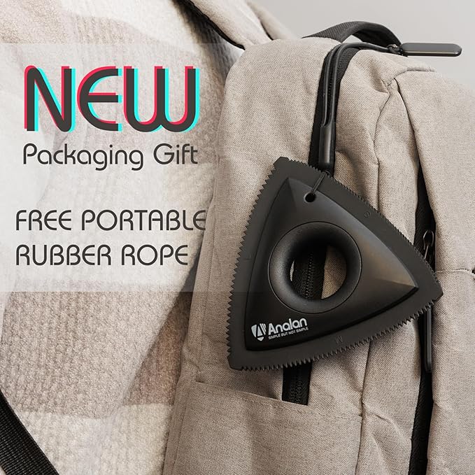 Analan Mini Pet Hair Remover, Triangle Design for Car Interior, Auto Detailing, Carpet, Couch, Furniture, Multi-Color (Sapphire Blue)