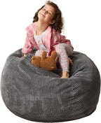 Bean Bag Chairs Teardrop Bean Bag Chair Beanbag Chair with Memory Foam Filled Machine Washable Cover for Living Room, Bedroom (Small,Grey)