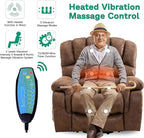 VIVIJASON Large Dual OKIN Motor Power Lift Recliner Chair for Elderly Big Man, 180° Lay Flat Electric Recliner with Heat & Massage, Infinite Position, 2 Remote Controls, Side Pockets & USB Port, Brown