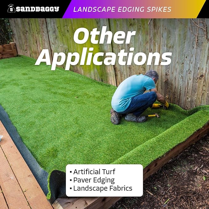 Sandbaggy 6 inch Galvanized Landscape Edging Spikes - Spiral Landscape Nails - 7 Gauge Steel - Great For Hard Rocky Soil - Also Great For Paver Edging, Artificial Turf, Landscape Fabric (1500, 6 inch)