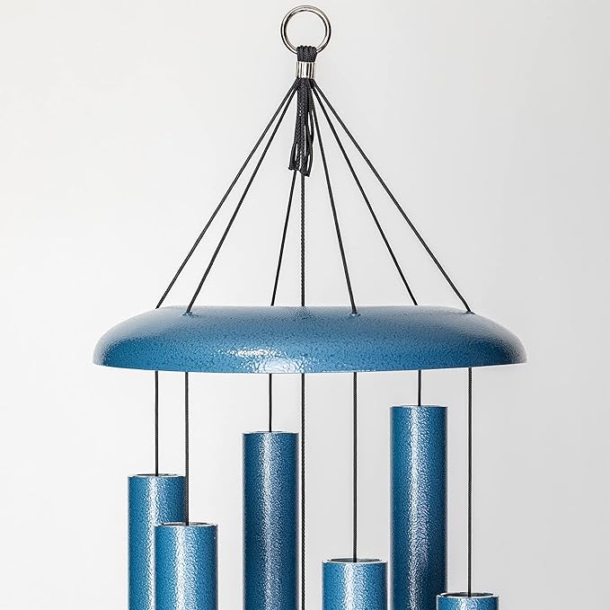 Corinthian Bells by Wind River - 50 inch Sky Blue Wind Chime for Patio, Backyard, Garden, and Outdoor Decor (Aluminum Chime) Made in The USA