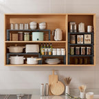 Metal Stackable Expandable Storage Shelf - Multi-Functional Home Storage Shelf, Suitable for Kitchen, Cabinet，Bathroom, Office, Garage, etc.（1PACK/Black/Medium