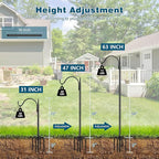 Gtongoko 63 Inch Shepherds Hooks for Outdoor with 5 Prongs Base, Adjustable Bird Feeder Pole Garden Hooks for Hanging Lanterns, Plants Baskets, Hummingbird Feeders, 1 Pack