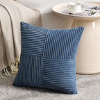 Fancy Homi 2 Packs Dusty Blue Big Decorative Throw Pillow Covers 24x24 Inch for Living Room Couch Bed, Rustic Farmhouse Boho Home Decor, Soft Corss Corduroy Patchwork Square Cushion Case 60x60 cm
