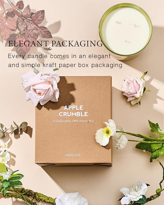 M&SENSE Peaceful Patchouli Scented Candle 35oz 150H Burn Time Long Lasting, 3-Wick Natural Aromatherapy Candle Highly Scented, Home Fragrance Housewarming Gifts