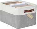 DECOMOMO Storage Bins Fabric Storage Baskets for Shelves, Linen Closet Organization Toys Nursery (Grey and White, Large - 1 Pack)