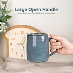 GBHOME Large Coffee Mugs Set of 6, 18oz Handmade Ceramic Coffee Mugs Set with Gradient color for Latte/Tea/Beer/Hot Cocoa, Dishwasher & Microwave Safe,