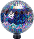 VCUTEKA Gazing Ball, Glass Mosaic Gazing Balls Sphere for Garden Lawn Outdoor Ornament Yard Decorative, 10-Inch, Purple