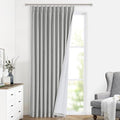Vision Home Light Gray Pinch Pleated Full Blackout Curtains Linen Blended Thermal Insulated Window Panels 112 inch for Bedroom Living Room Darkening Grey Pleat Drapes with Hooks Back Tab 60"Wx112"Lx1